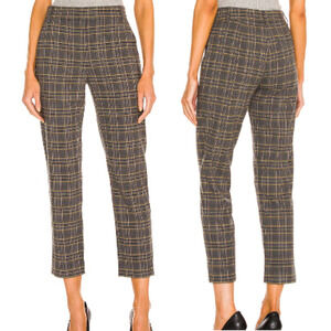 NWT Something Navy Plaid High Waisted Trouser Pants Brown Combo Women's Size 4